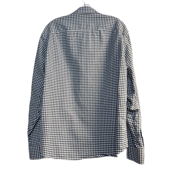 Untuckit Blue and Black Checkered flannel shirt long sleeve large - Picture 4 of 8